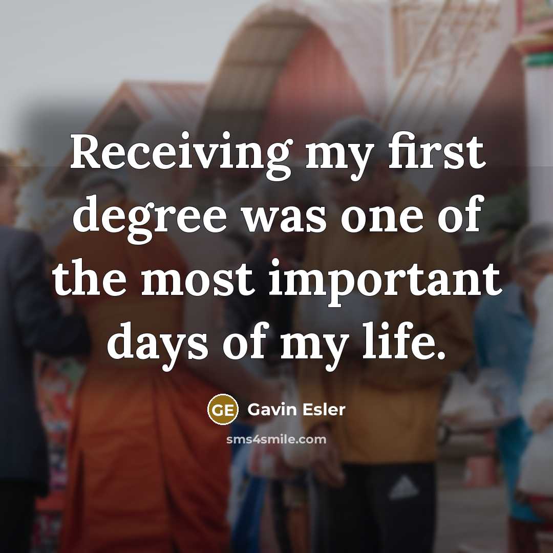 “Receiving my first degree was one of the most important…” quote by Gavin Esler