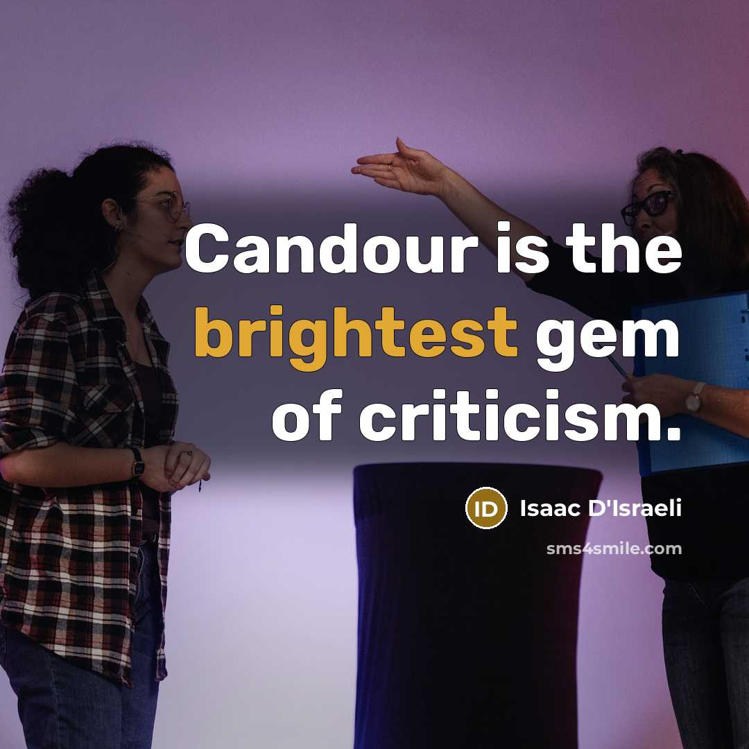 “Candour is the brightest gem of criticism.…” quote by Isaac D'Israeli