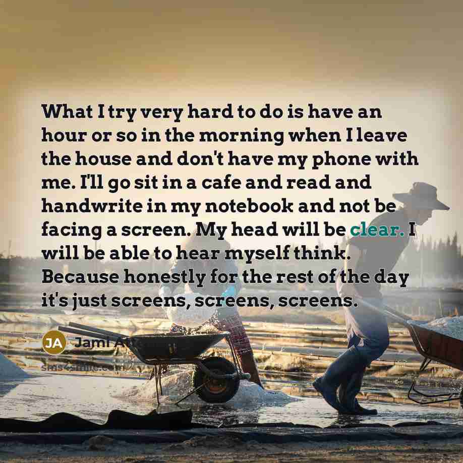 “What I try very hard to do is have an…” quote by Jami Attenberg