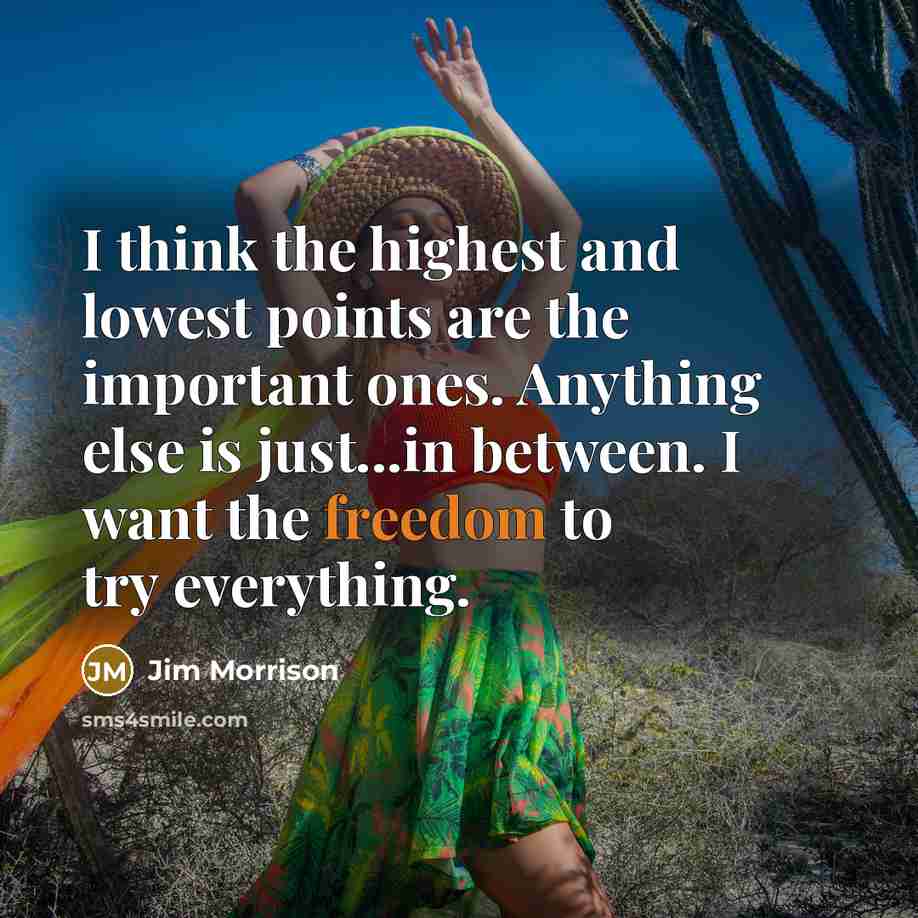 “I think the highest and lowest points are the important…” quote by Jim Morrison