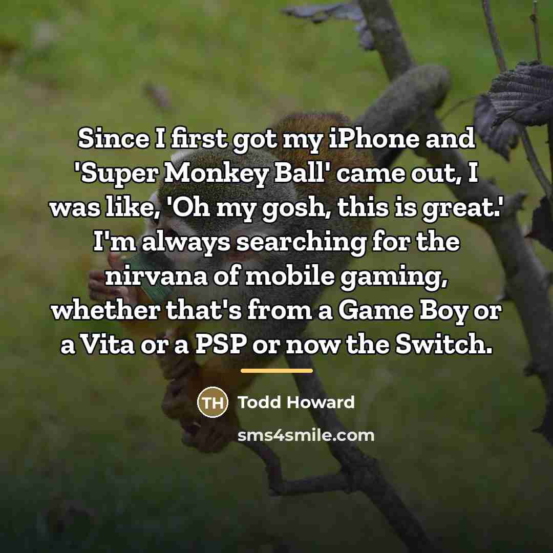 “Since I first got my iPhone and 'Super Monkey Ball'…” quote by Todd Howard