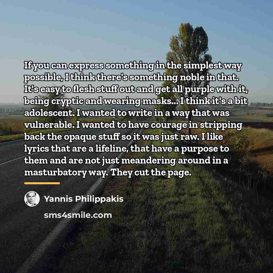 “If you can express something in the simplest way possible,…” quote by Yannis Philippakis