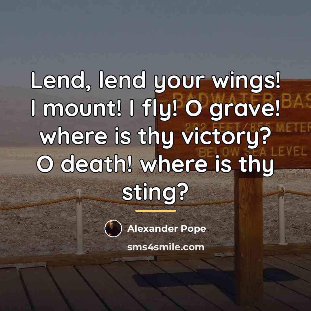 “Lend, lend your wings! I mount! I fly! O grave!…” quote by Alexander Pope
