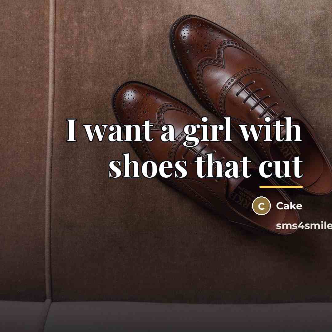 “I want a girl with shoes that cut…” quote by Cake