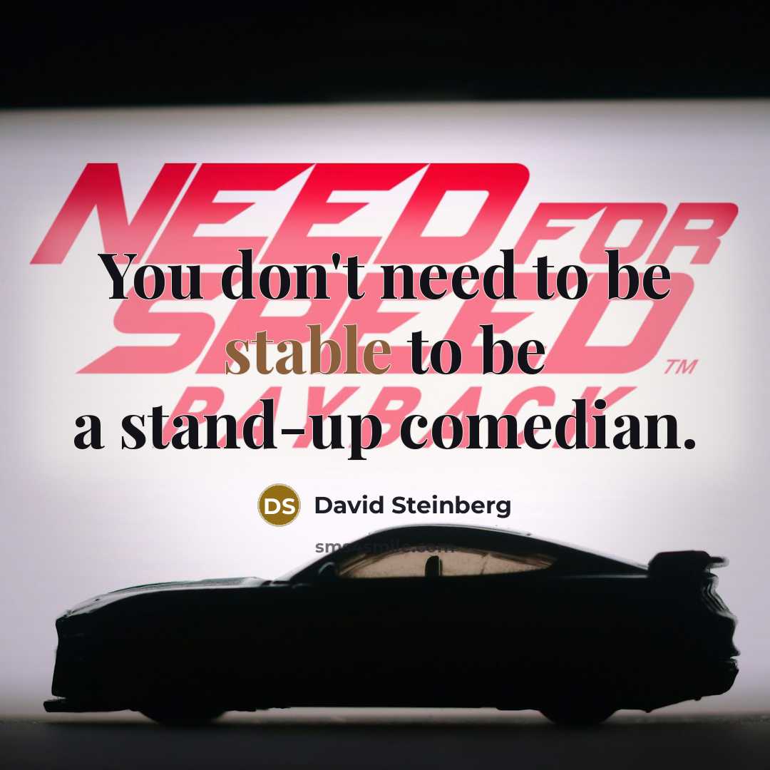 “You don't need to be stable to be a stand-up…” quote by David Steinberg