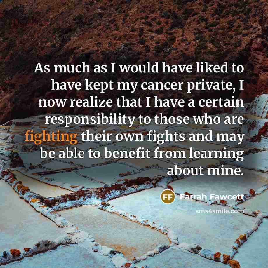 “As much as I would have liked to have kept…” quote by Farrah Fawcett