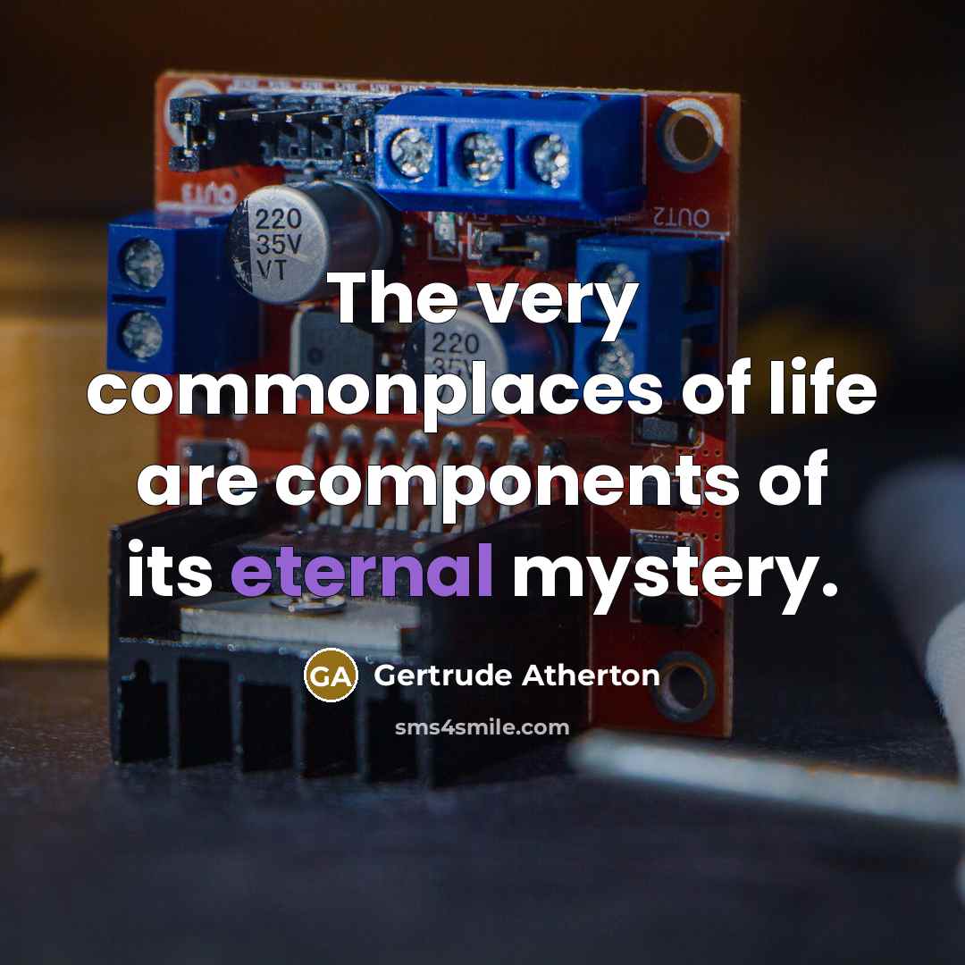“The very commonplaces of life are components of its eternal…” quote by Gertrude Atherton