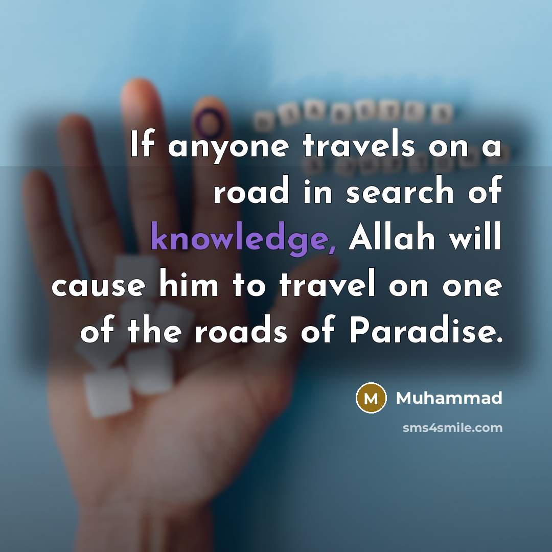 “If anyone travels on a road in search of knowledge,…” quote by Muhammad