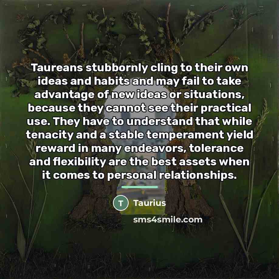 “Taureans stubbornly cling to their own ideas and habits and…” quote by Taurius