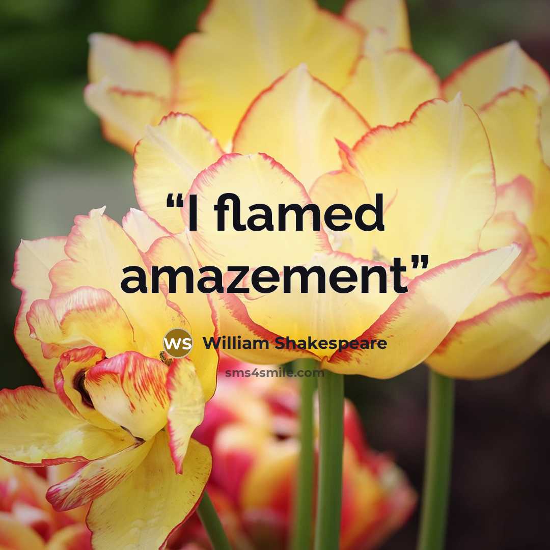 “I flamed amazement” quote by William Shakespeare