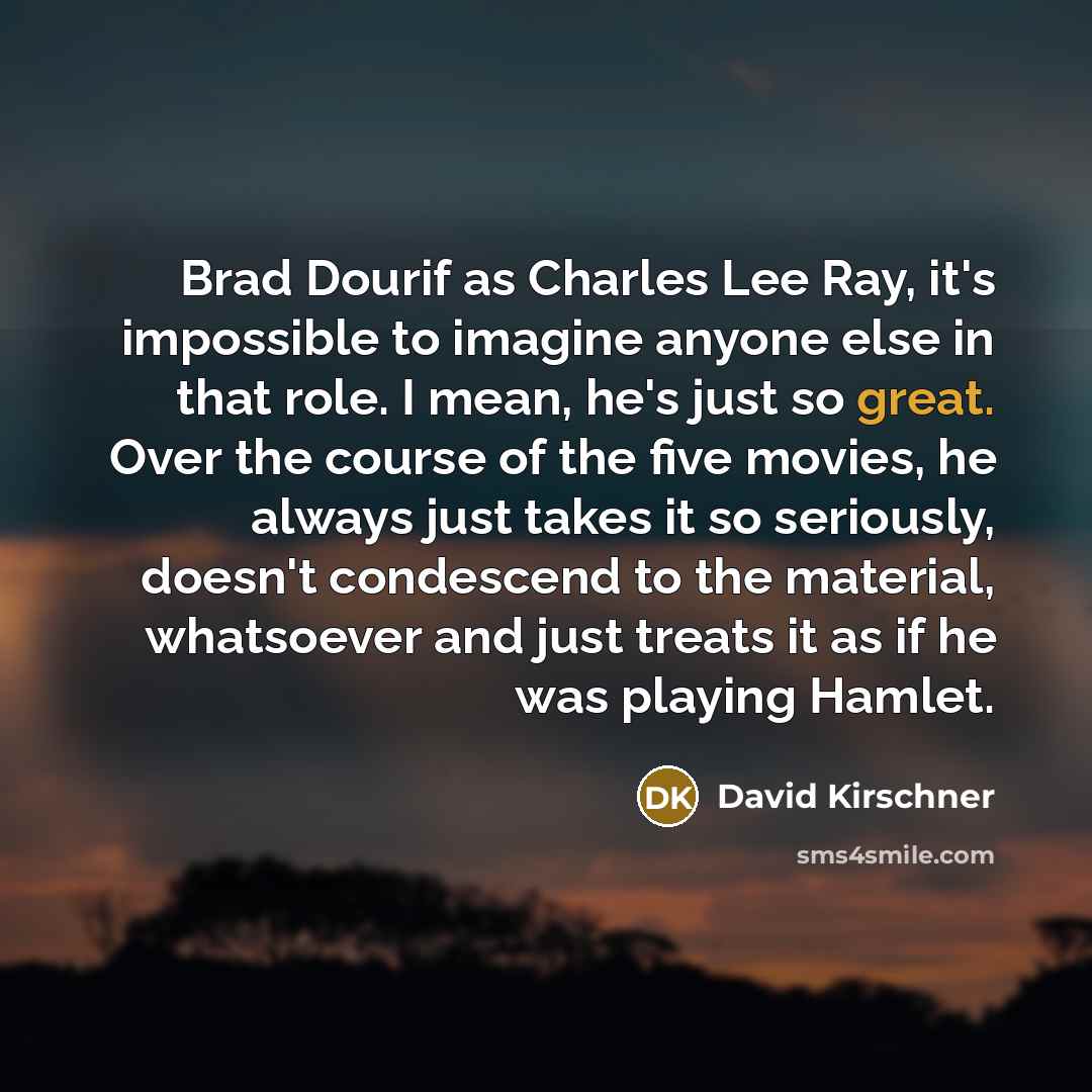 “Brad Dourif as Charles Lee Ray, it's impossible to imagine…” quote by David Kirschner