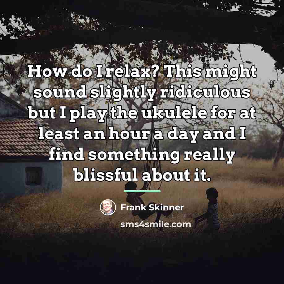 “How do I relax? This might sound slightly ridiculous but…” quote by Frank Skinner