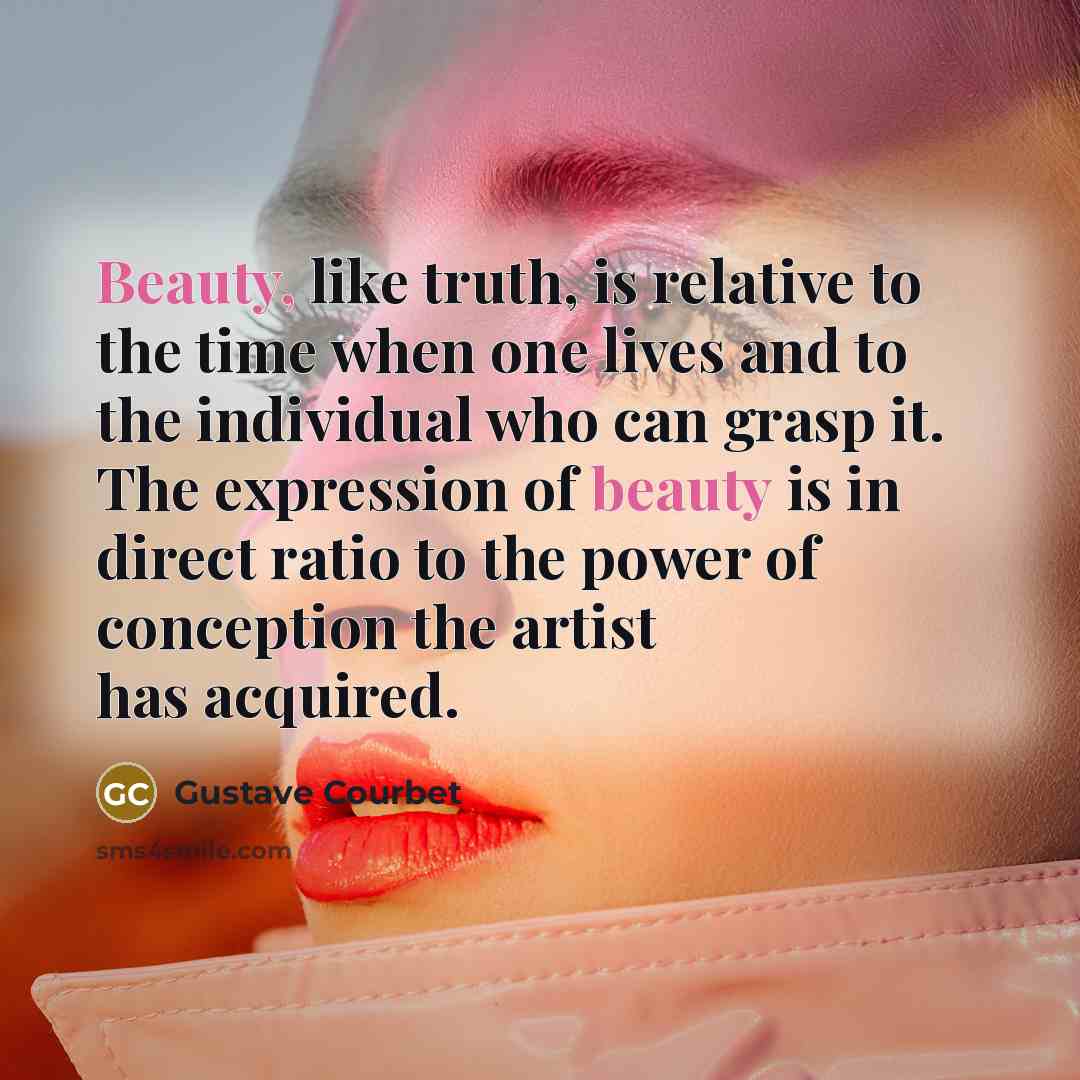 “Beauty, like truth, is relative to the time when one…” quote by Gustave Courbet
