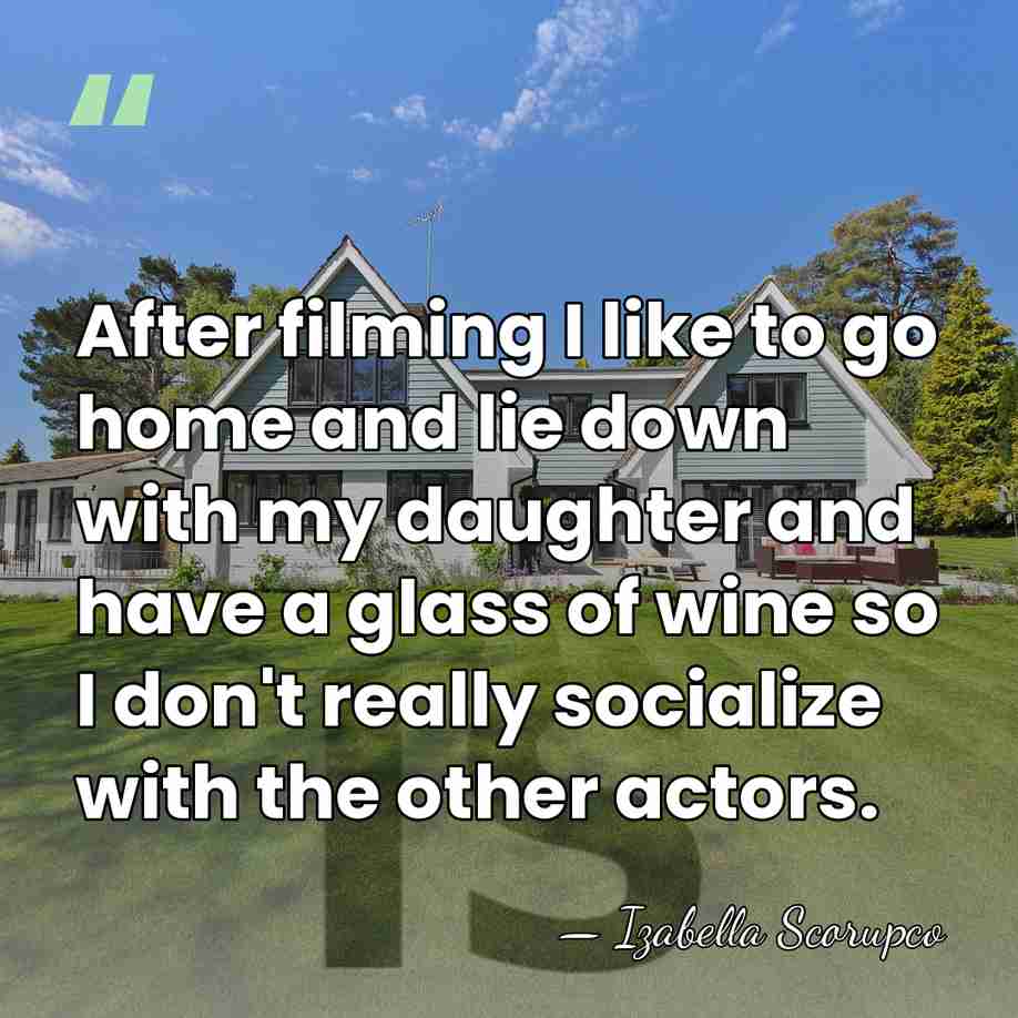 After filming I like to go home and lie down with my&hellip; - Izabella Scorupco