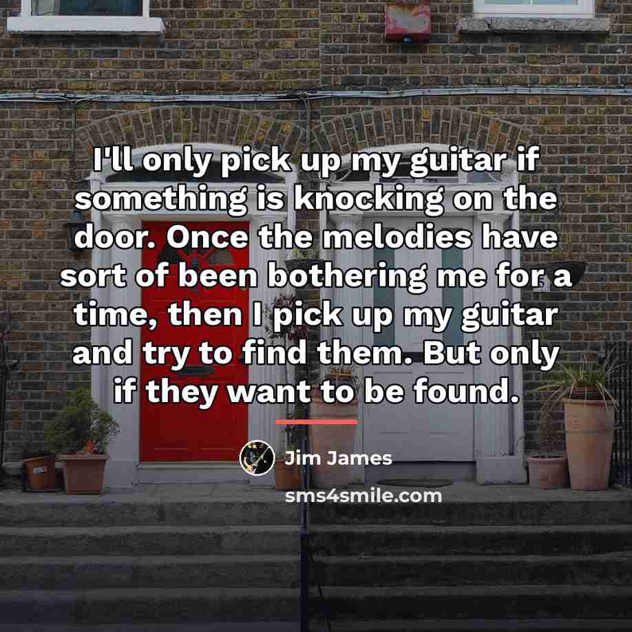 “I'll only pick up my guitar if something is knocking…” quote by Jim James