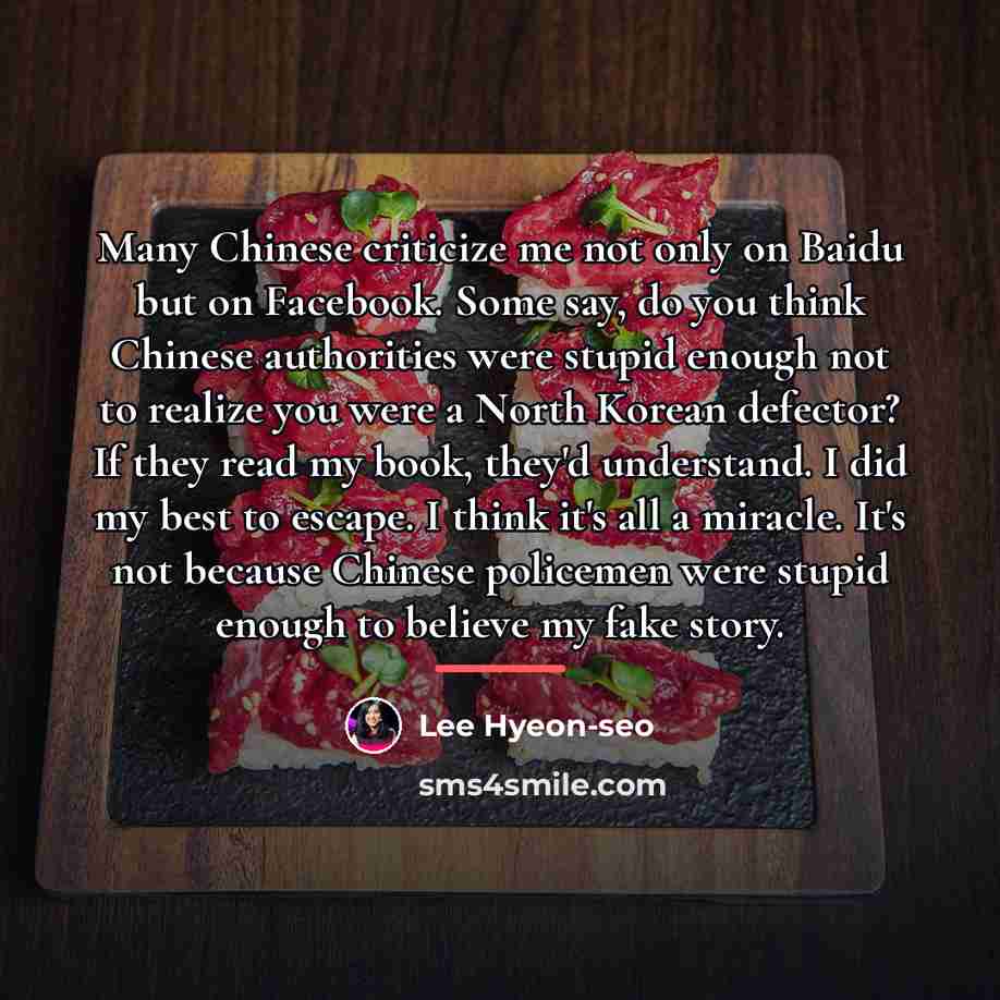 “Many Chinese criticize me not only on Baidu but on…” quote by Lee Hyeon-seo