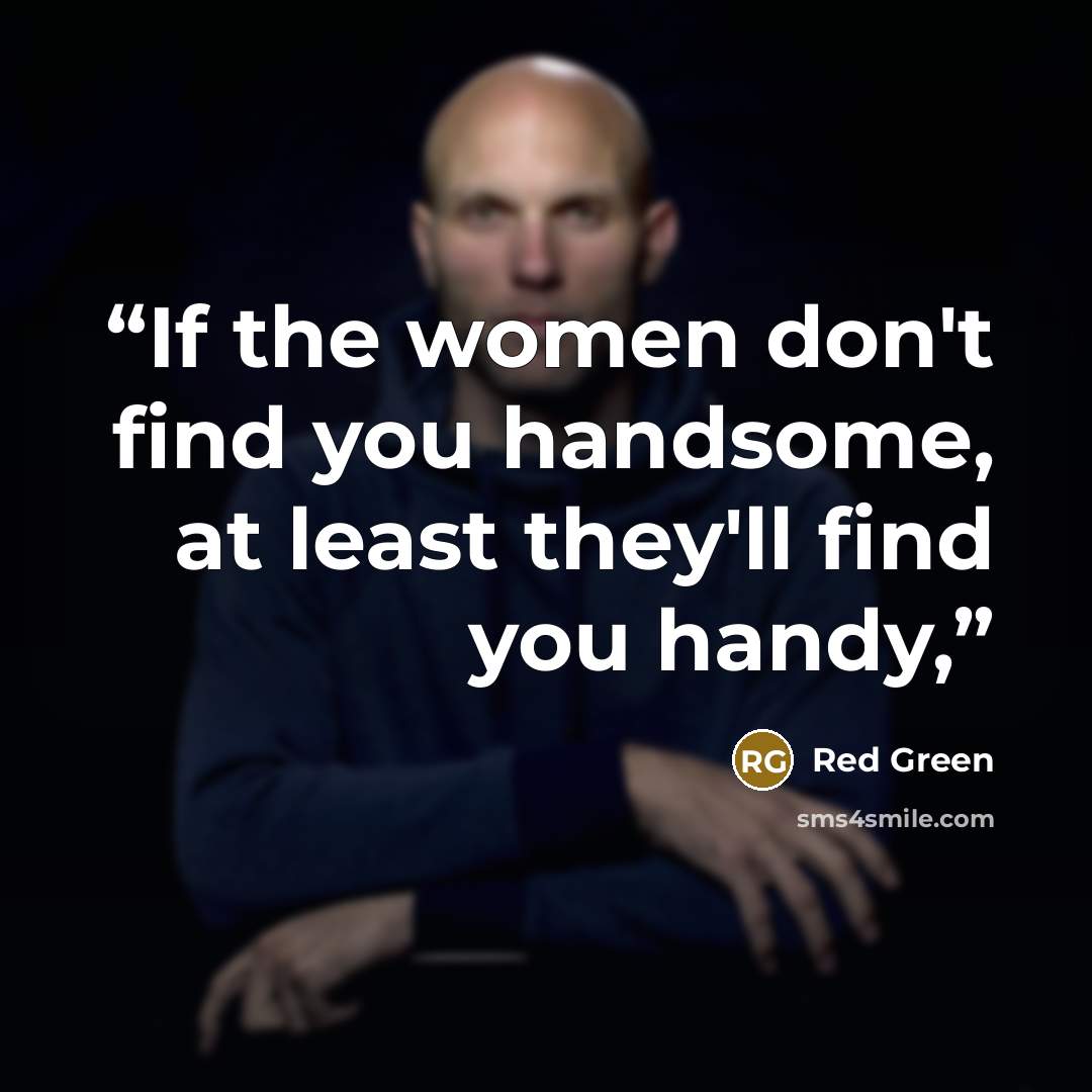“If the women don't find you handsome, at least they'll find you handy,” quote by Red Green