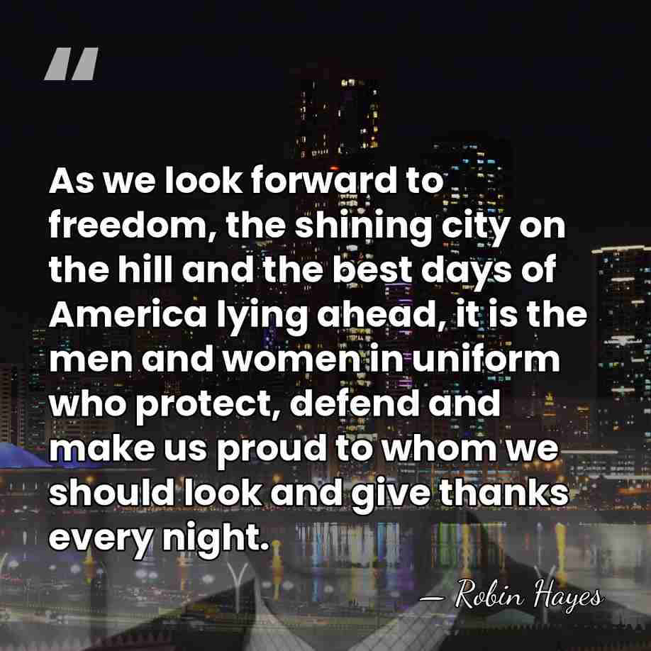 As we look forward to freedom, the shining city on the hill&hellip; - Robin Hayes