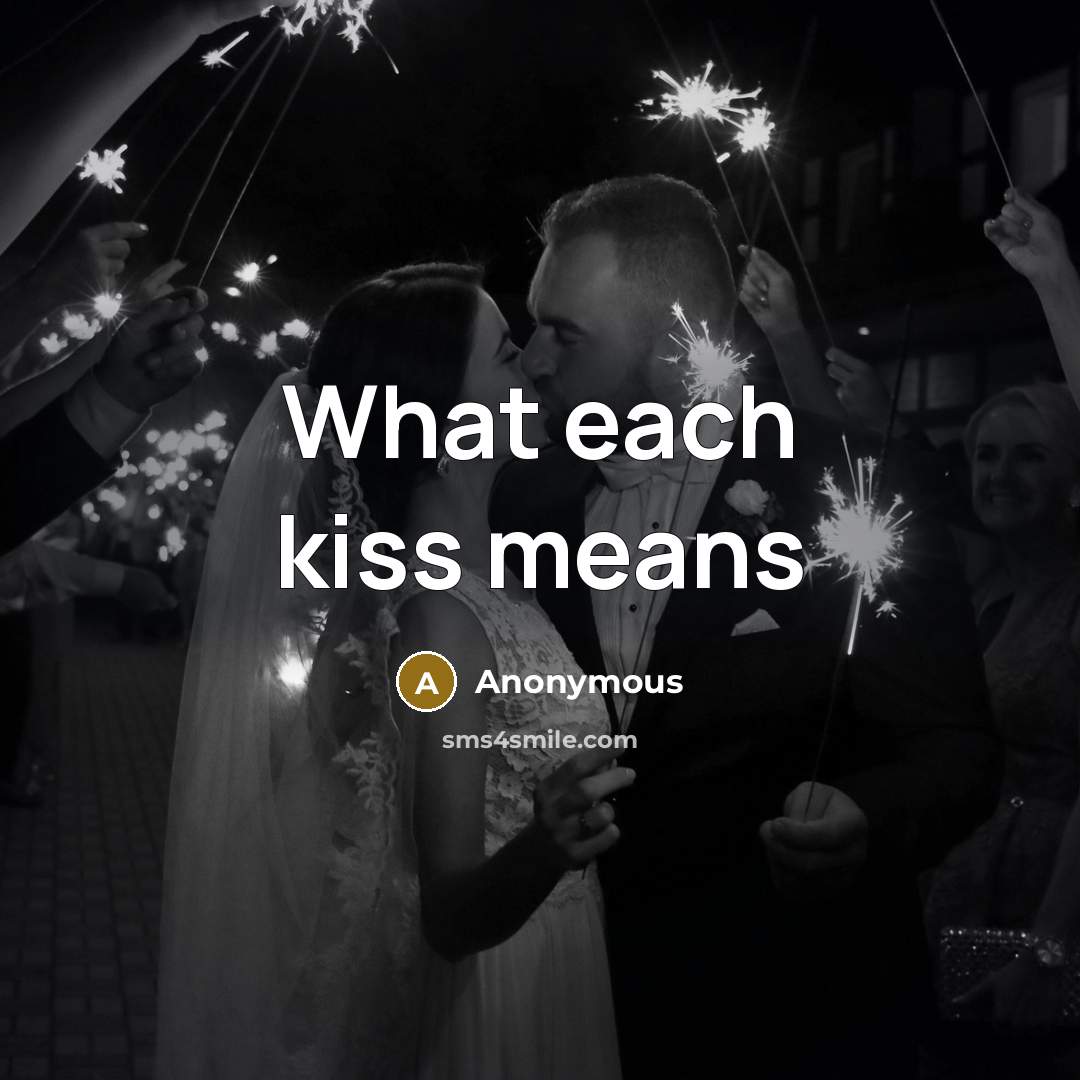 “What each kiss means…” quote by Anonymous