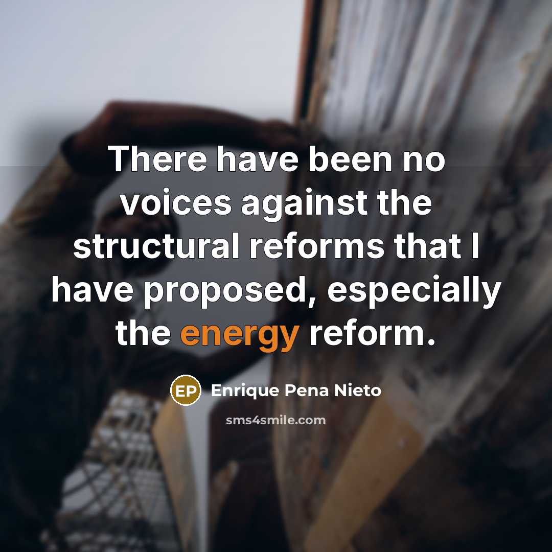 “There have been no voices against the structural reforms that…” quote by Enrique Pena Nieto