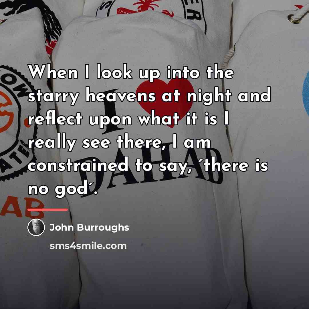 “When I look up into the starry heavens at night…” quote by John Burroughs