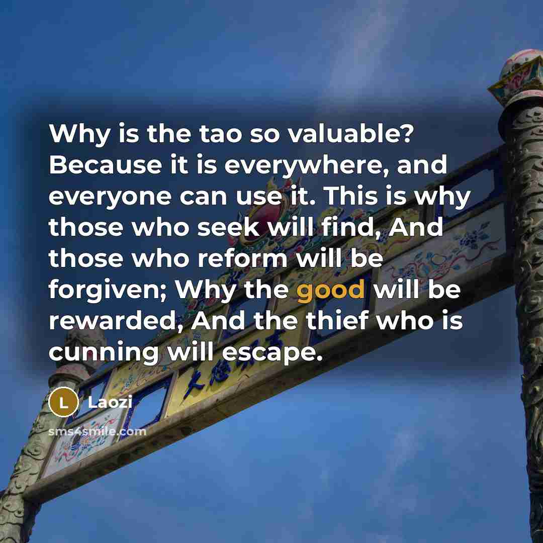 “Why is the tao so valuable? Because it is everywhere,…” quote by Laozi