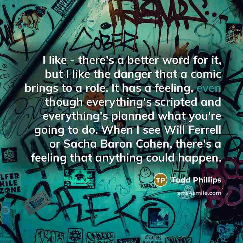 “I like - there's a better word for it, but…” quote by Todd Phillips