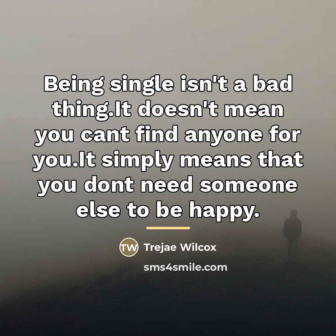 “Being single isn't a bad thing.It doesn't mean you cant…” quote by Trejae Wilcox