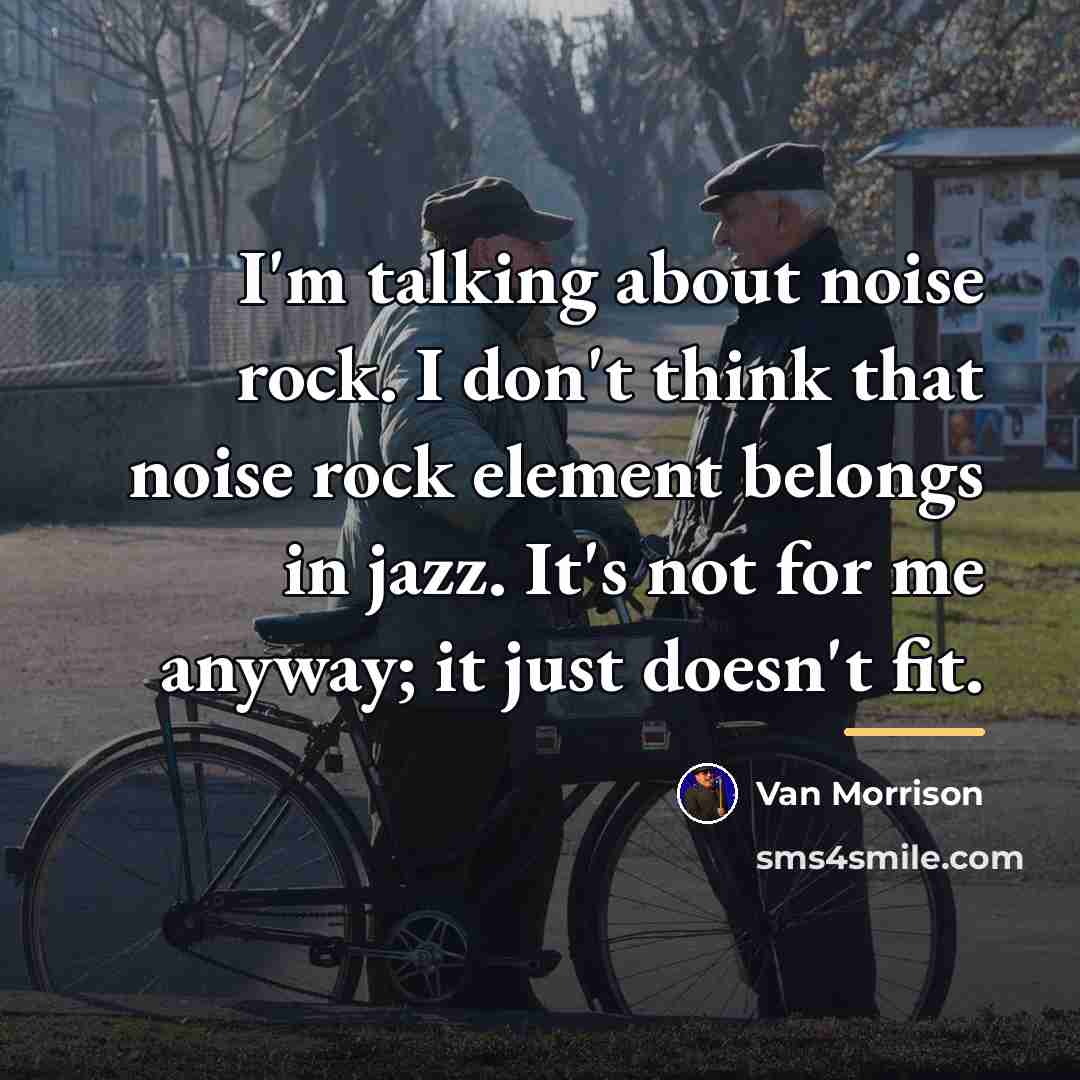 “I'm talking about noise rock. I don't think that noise…” quote by Van Morrison