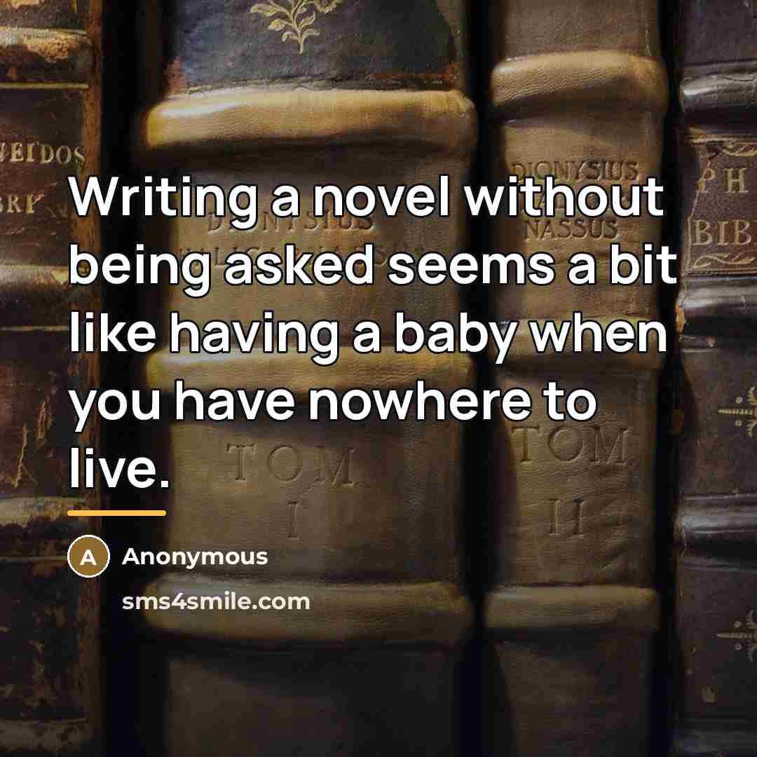 “Writing a novel without being asked seems a bit like…” quote by Anonymous