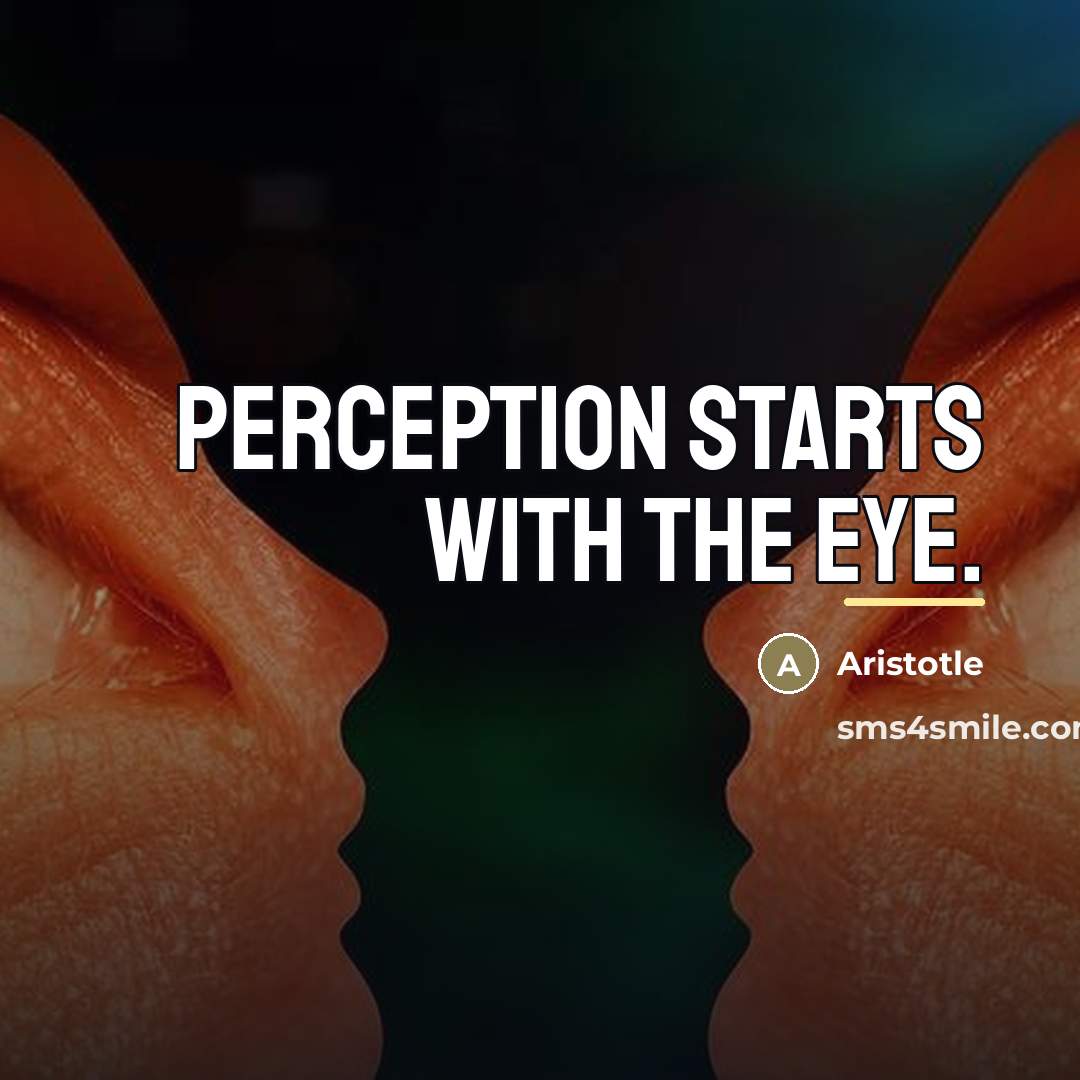 “Perception starts with the eye.…” quote by Aristotle
