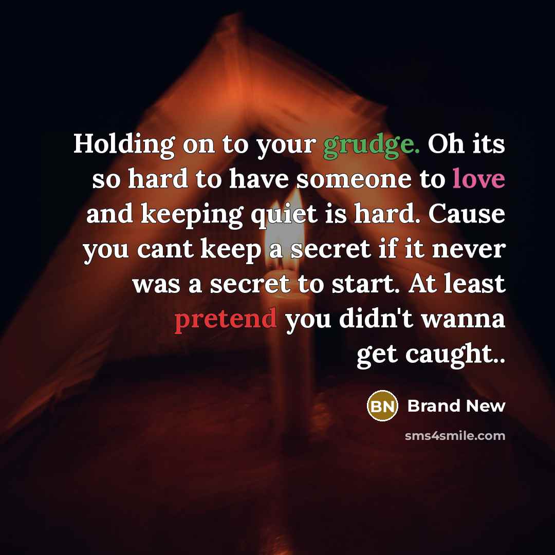 “Holding on to your grudge. Oh its so hard to…” quote by Brand New