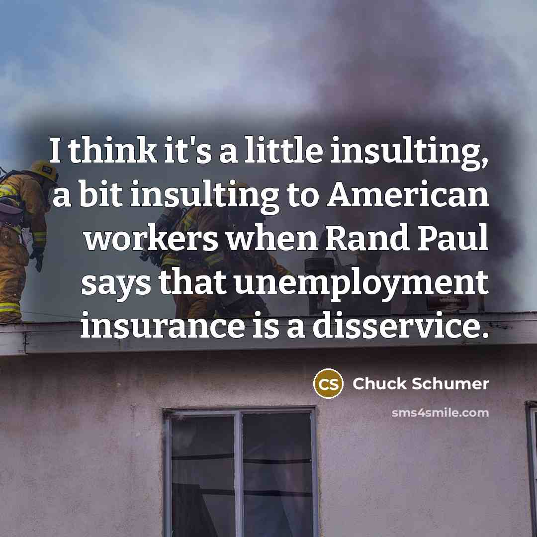 “I think it's a little insulting, a bit insulting to…” quote by Chuck Schumer