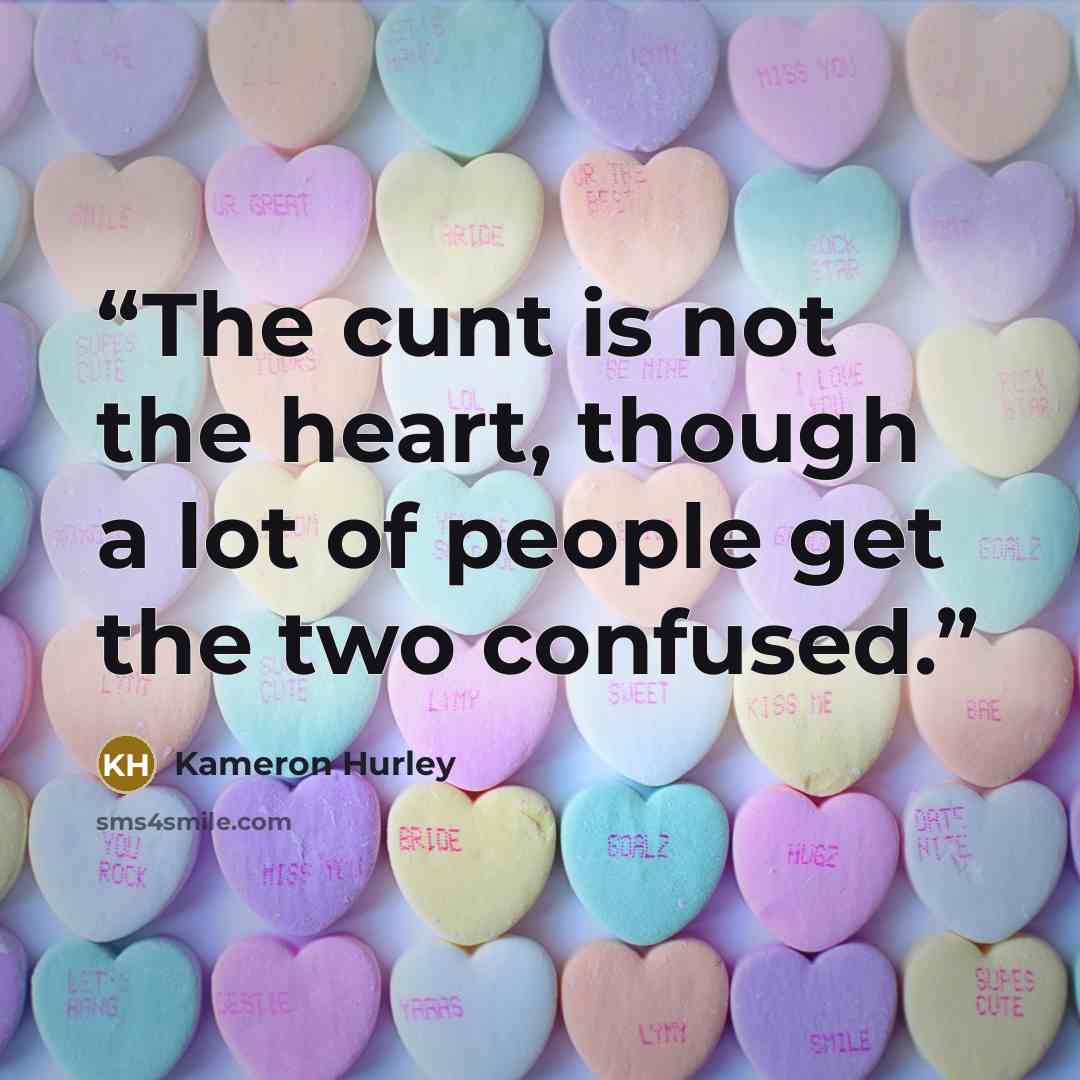 “The cunt is not the heart, though a lot of people get the two confused.” quote by Kameron Hurley