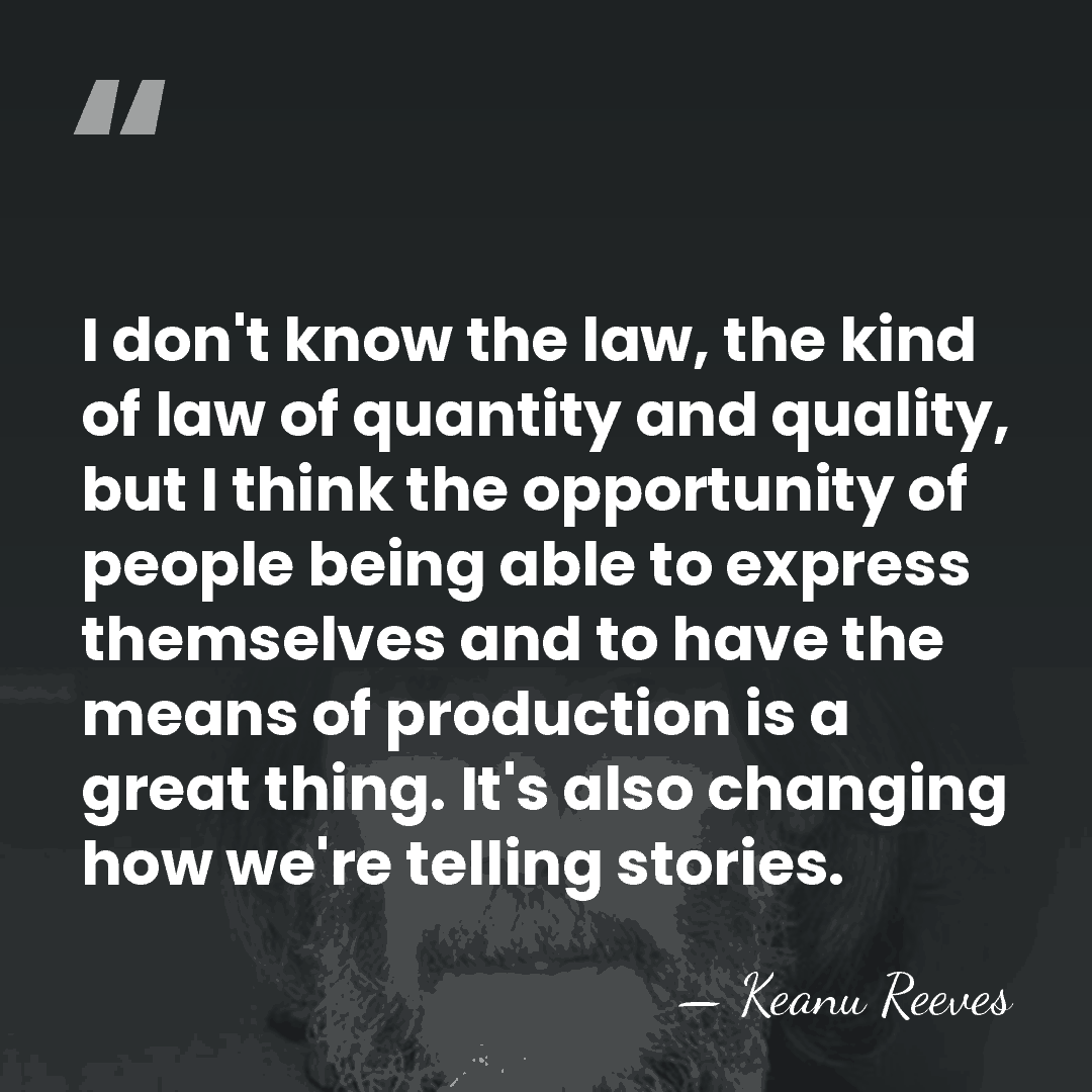 I don't know the law, the kind of law of quantity and&hellip; - Keanu Reeves