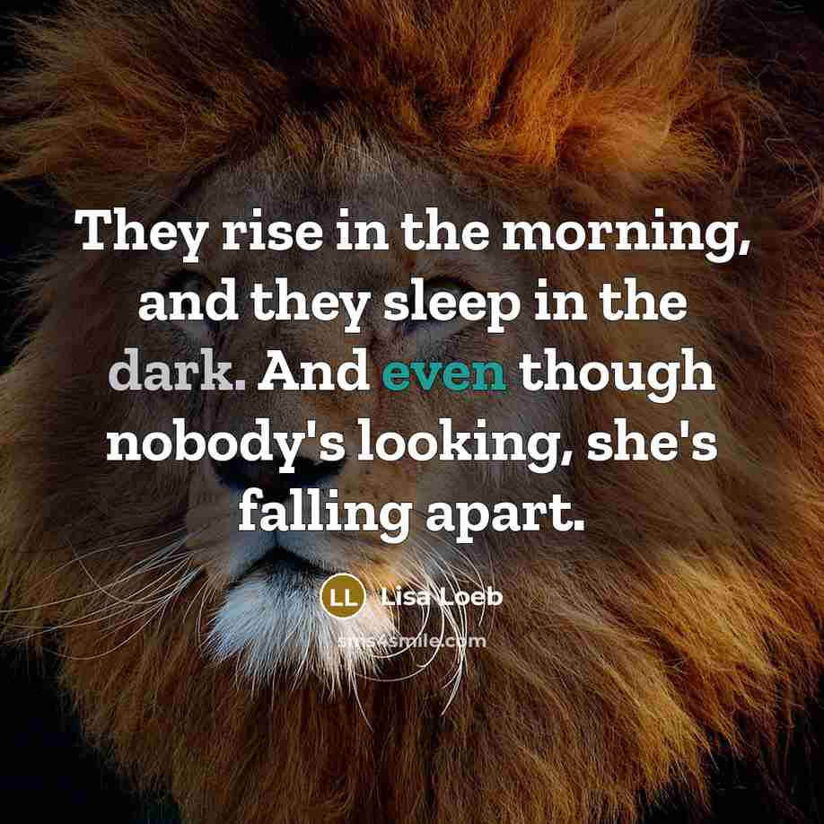 “They rise in the morning, and they sleep in the…” quote by Lisa Loeb