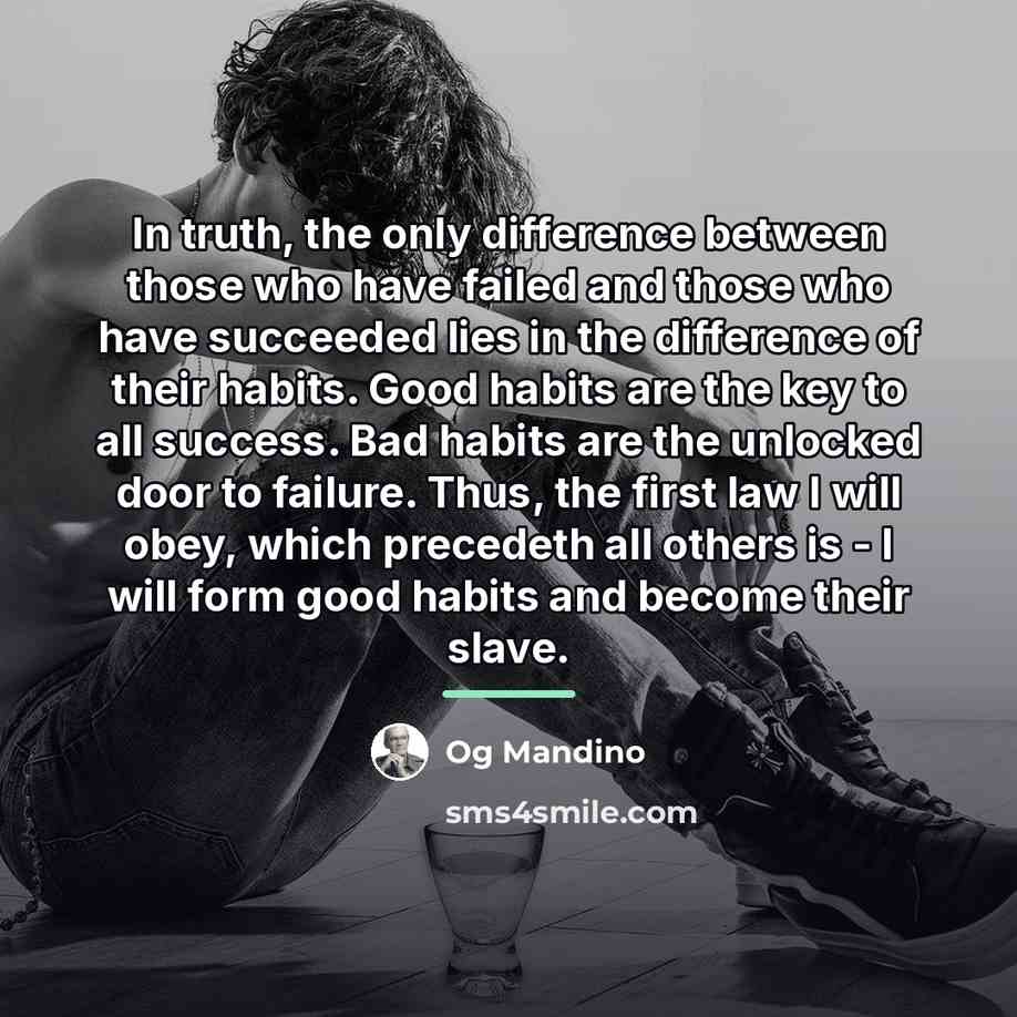 “In truth, the only difference between those who have failed…” quote by Og Mandino