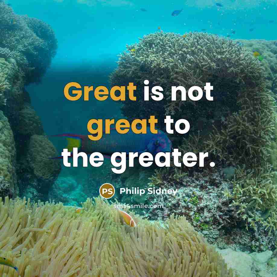 “Great is not great to the greater.…” quote by Philip Sidney