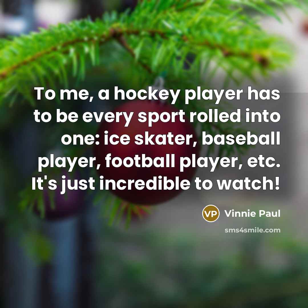 “To me, a hockey player has to be every sport…” quote by Vinnie Paul
