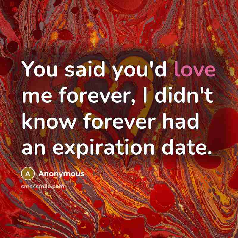 “You said you'd love me forever, I didn't know forever…” quote by Anonymous