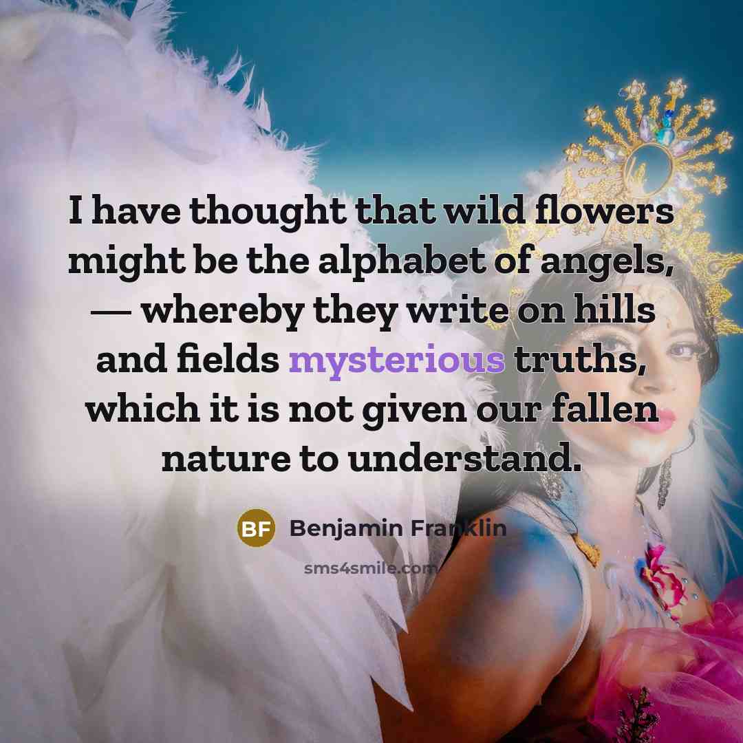 “I have thought that wild flowers might be the alphabet…” quote by Benjamin Franklin
