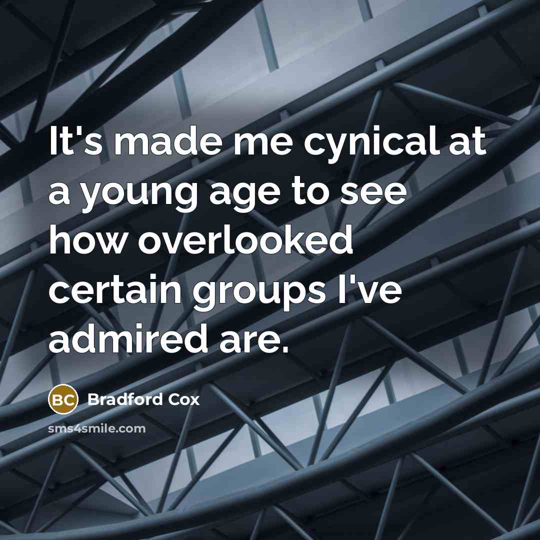 “It's made me cynical at a young age to see…” quote by Bradford Cox