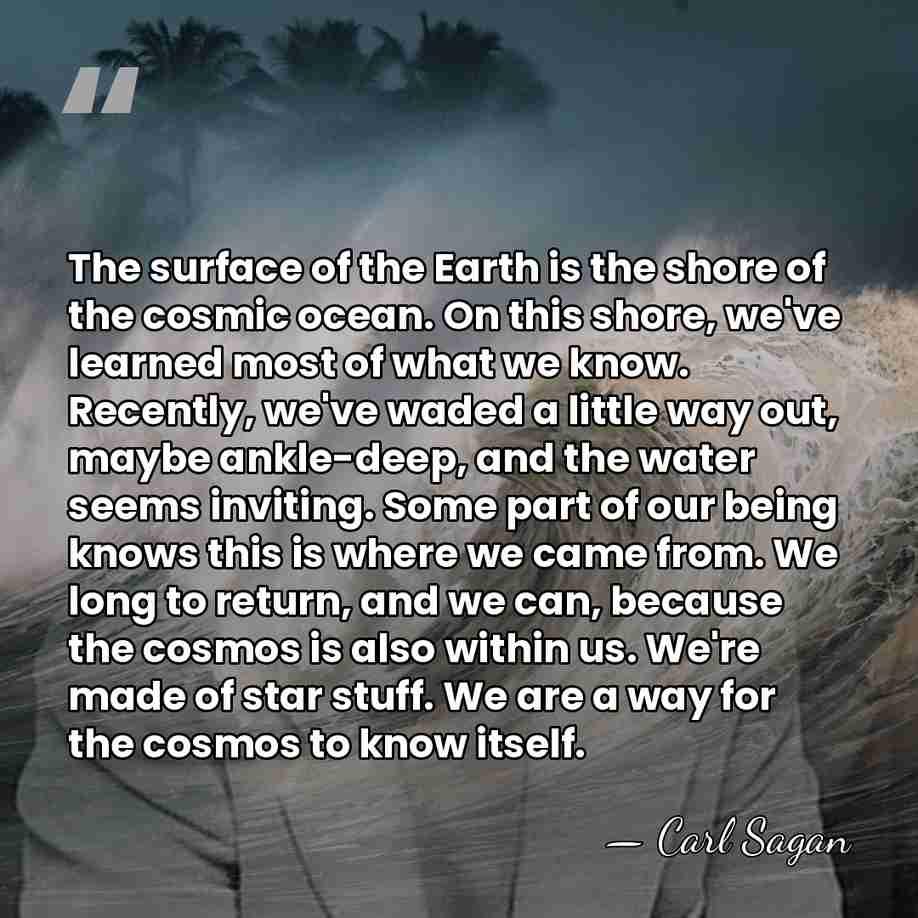 The surface of the Earth is the shore of the cosmic ocean.&hellip; - Carl Sagan