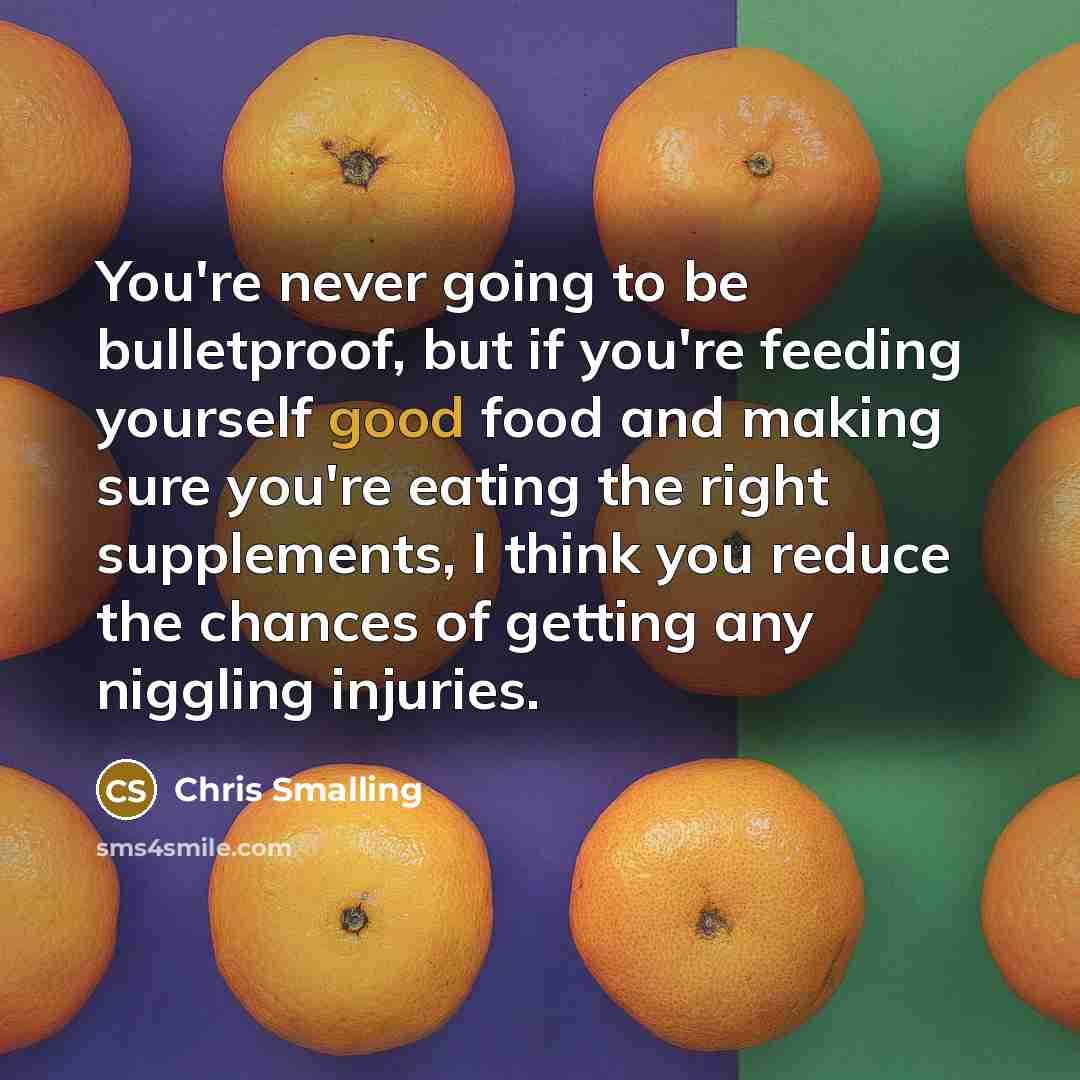 “You're never going to be bulletproof, but if you're feeding…” quote by Chris Smalling