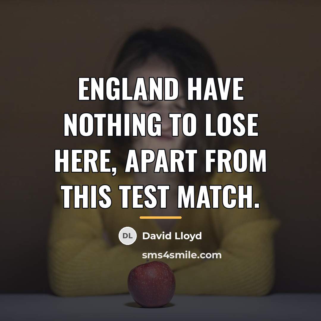 “England have nothing to lose here, apart from this test…” quote by David Lloyd