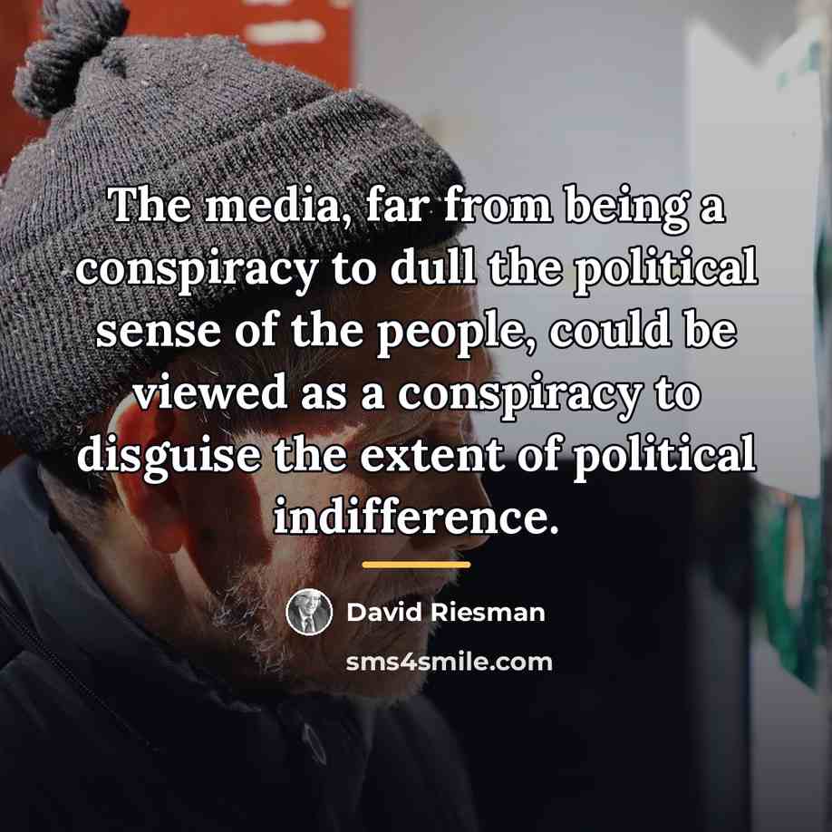 “The media, far from being a conspiracy to dull the…” quote by David Riesman