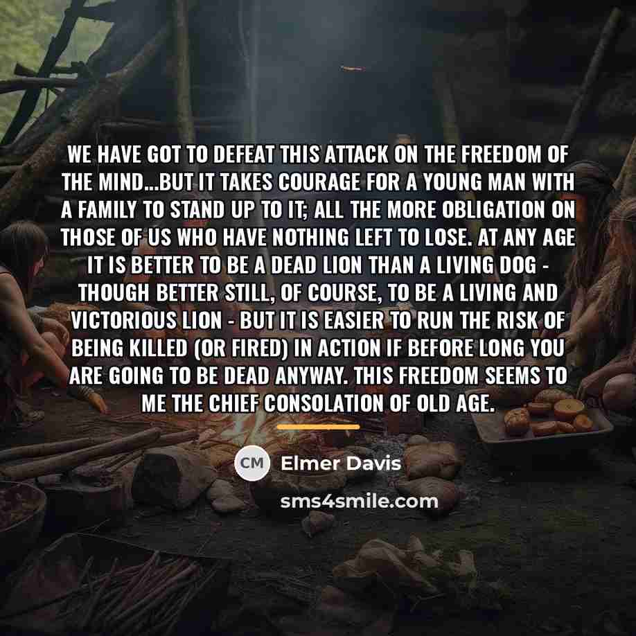 “We have got to defeat this attack on the freedom…” quote by Elmer Davis