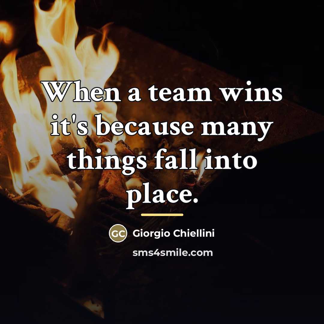 “When a team wins it's because many things fall into…” quote by Giorgio Chiellini