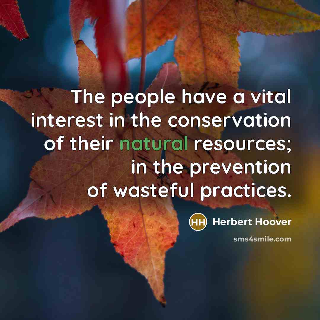 “The people have a vital interest in the conservation of…” quote by Herbert Hoover