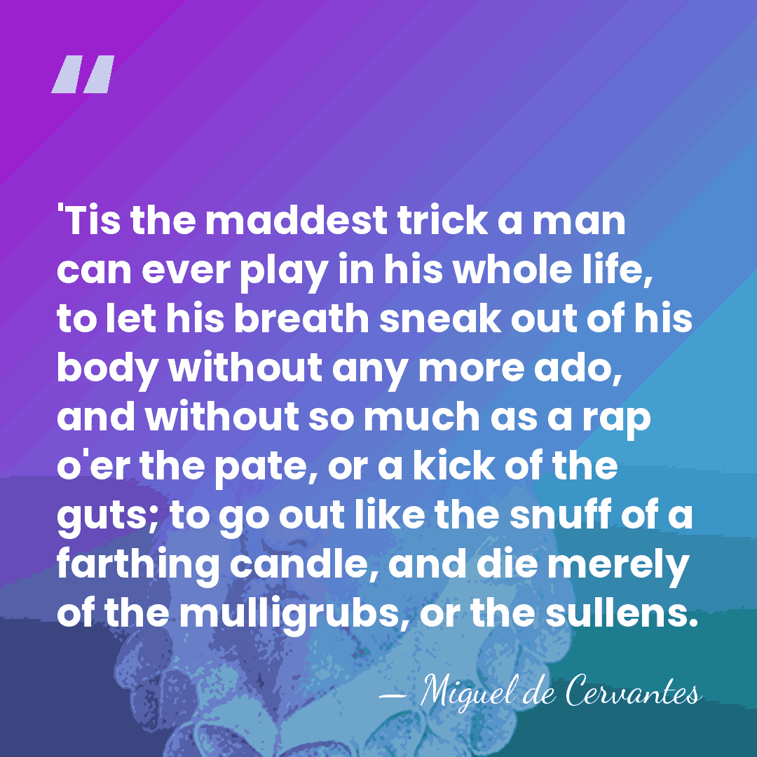 'Tis the maddest trick a man can ever play in his whole&hellip; - Miguel de Cervantes